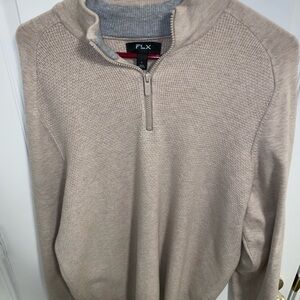 FLX Men's Beige Zip-Up Sweater